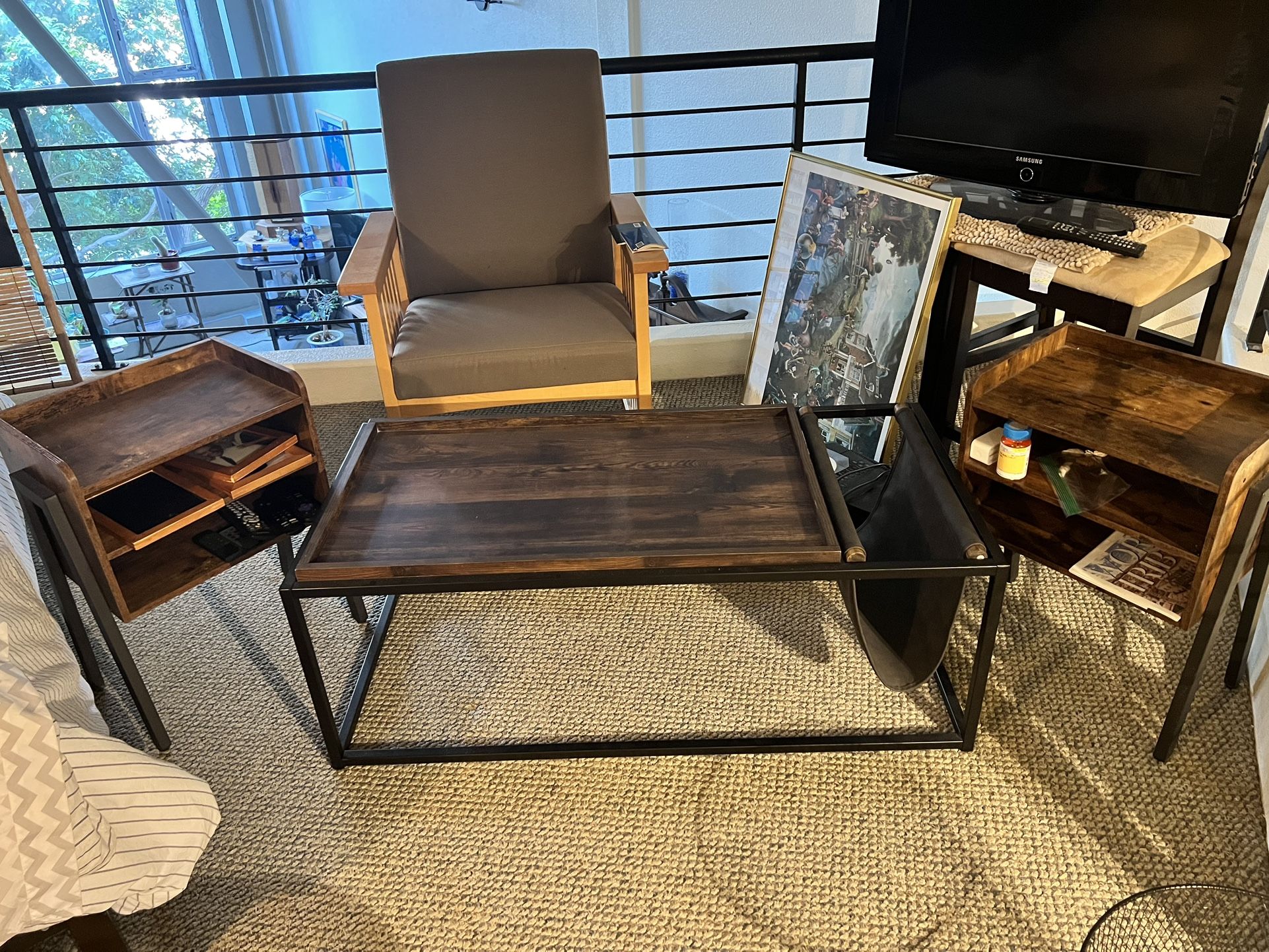 Title: Coffee Table + 2 End Tables Set – $65