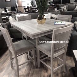 5-pc Counter Height Dining Set ( Table + 4 Chairs)