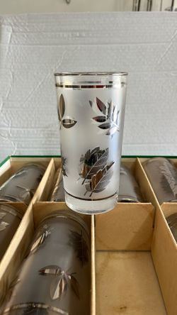 Vintage Silver Leaf Libbey Glass - Set Of 8
