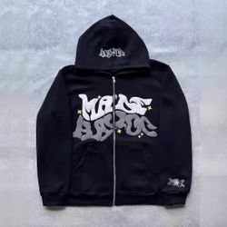 Zip Print Hoodie