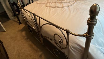 Antique  Metal Bed Frame with Scroll Details