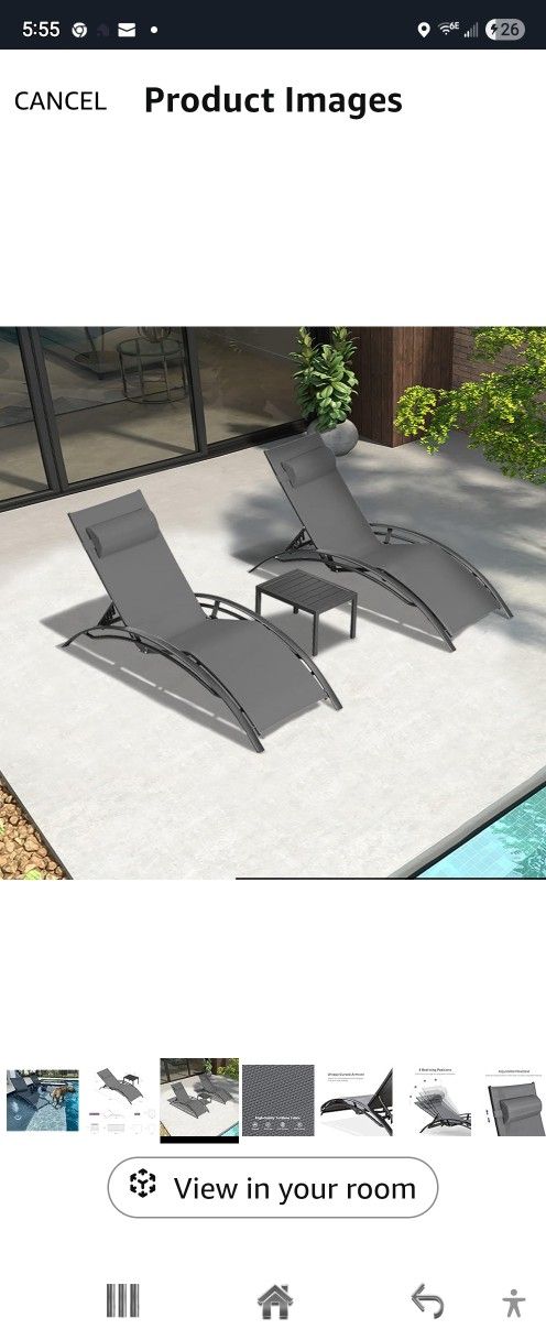 Set Of Chaise Lounges And Table