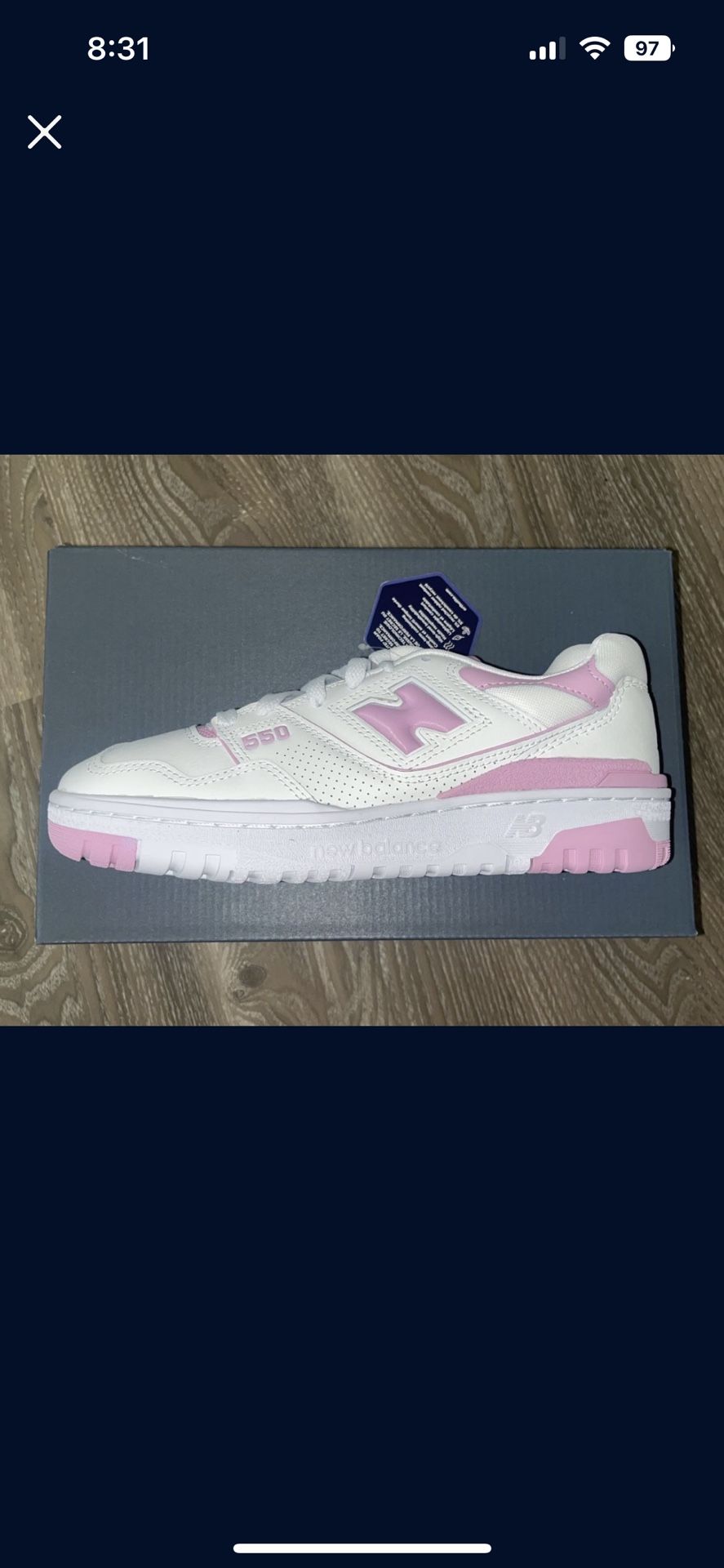 Womens New Balance 550 Lilac Cloud Bubble Gum Size 8
