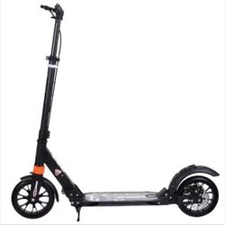 Caroma Non-electric Scooter - Adult Big Wheels Double Suspension Commuter Scooter with Double Shock Absorption, Disc & Handbrake, 150K