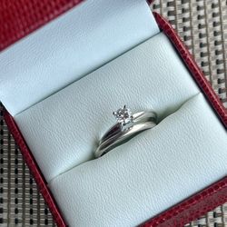 Diamond ring- engagement w/wedding band -size 5