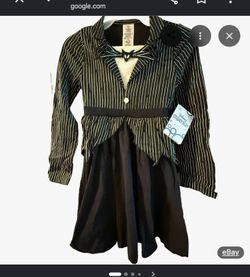 Disney Jack Skellington Girls Costume Dress Size 6-7
