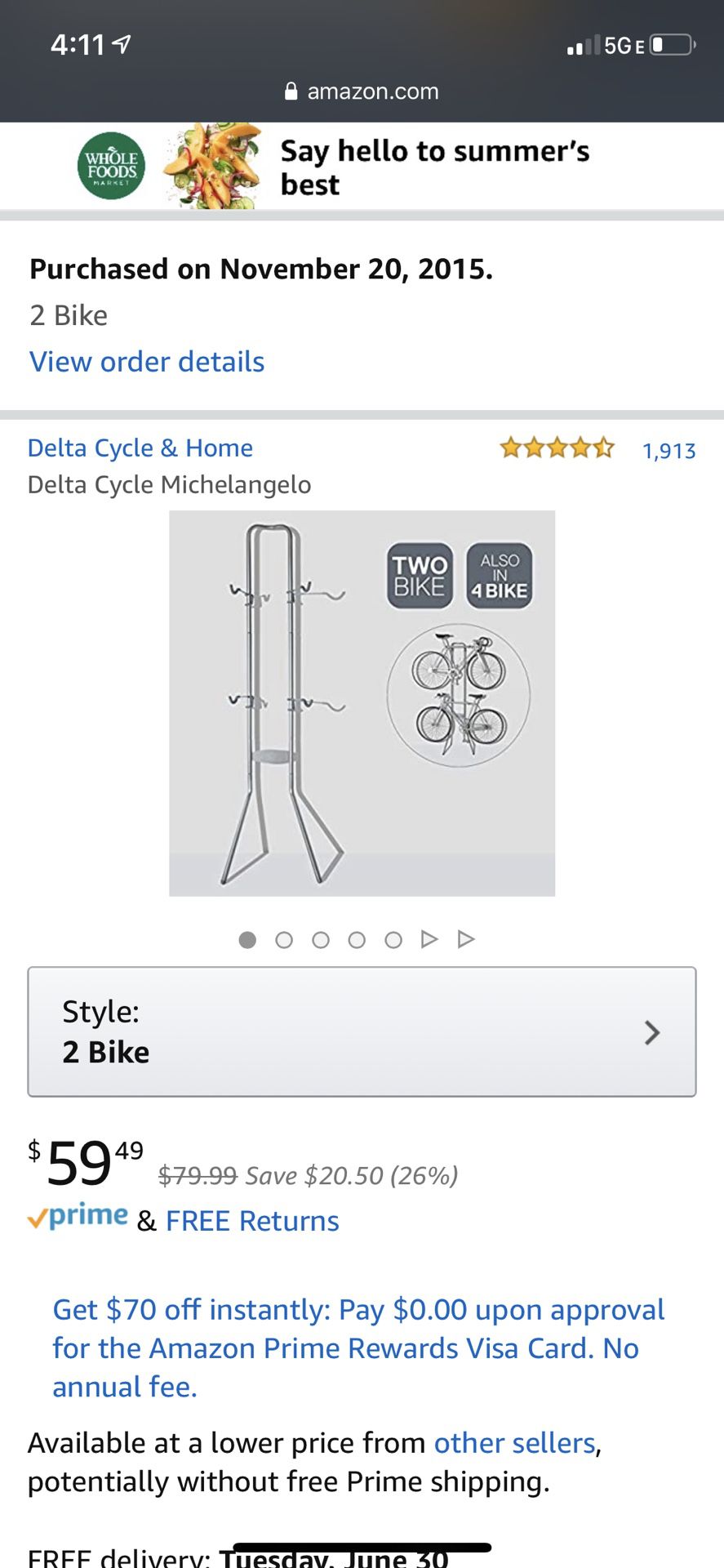 Bike rack for two bikes