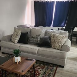 Light Gray Sofa w/ Pillows (3 Seater)