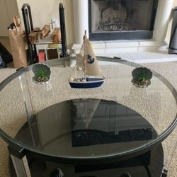 Modern Glass Coffee Table + Matching End Table – Like New