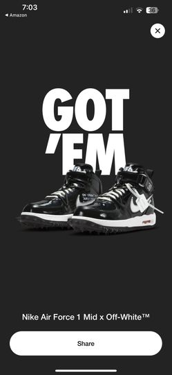 Nike Air Force 1 “Sheed” Off White Size 10 Men’s