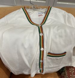 Fabulous Florence Eiseman Girl's White Cardigan, Size 14
