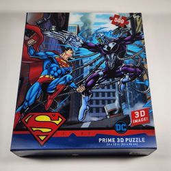 Brand New Superman Vs Electro DC 500 Piece Prime 3D Jigsaw Puzzle 24x18 Inch 