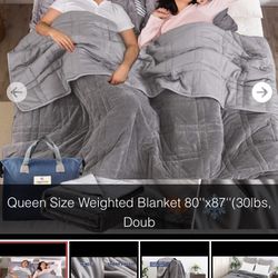 Queen Size Weighted Blanket 80''x87''(30lbs, Doub
