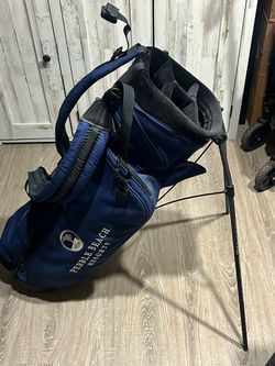 PING Voyage Team Pebble Beach Resorts Golf Stand Bag Blue Dual Strap Rain Hood