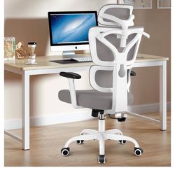 Gray - White Office Chair