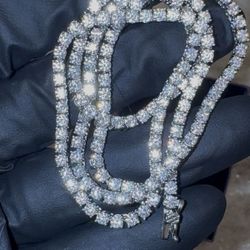 Sterling silver moissanite tennis chain