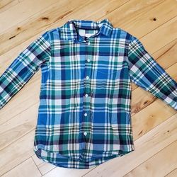 Cat & Jack Boys Plaid Button Up Long Sleeve Shirt (L ~ 12/14)