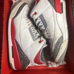Jordan 3 Retro White Red Kids 4.5Y