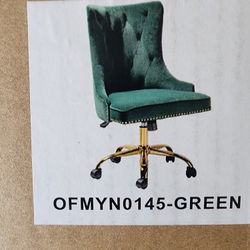 Adelina Green Height
Adjustable Swivel Tufted
Armless Task Chair with
Nailhead Trim and Metal Base