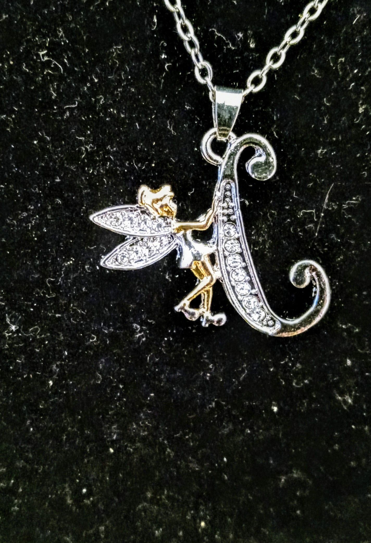 Beautiful. Iced Blinged Out Sterling silver initial chain and charm with diamonds