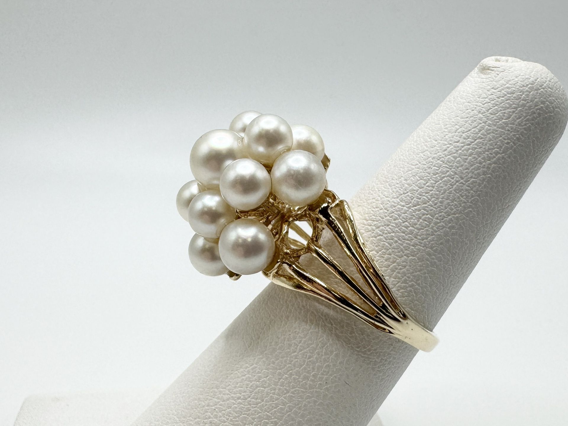 Ladies Pearl Ring 14k Yellow Gold Size 6.25 8.3 Grams 11046814