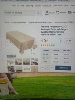 (10) Beige Tablecloths