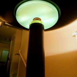 Lamp Dimmable 6 Ft Tall With Brass Fixture Green Glass Underlay UFO Style Topper Ultra Bright Halogen Beautiful 80s Lamp Decent Condition Works Great!