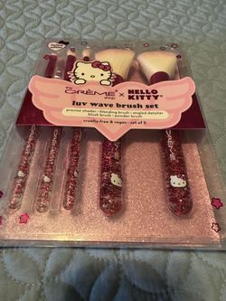 Hello Kitty luv wave brush set Brand new in the box #hellokitty #makeup Hello Kitty Makeup Brush Set of 5 Beautiful gift for teen girls 🧒 gift 💝