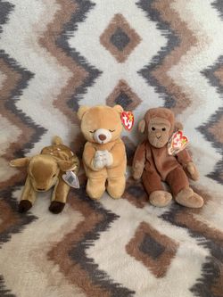 Set of 3 Ty Original Beanie Babies – Whisper, Hope & Bongo – Pre-Owned