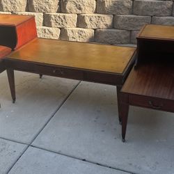 Vintage, Antique, elegant Marsman set of 2 mahogany end tables and coffee table