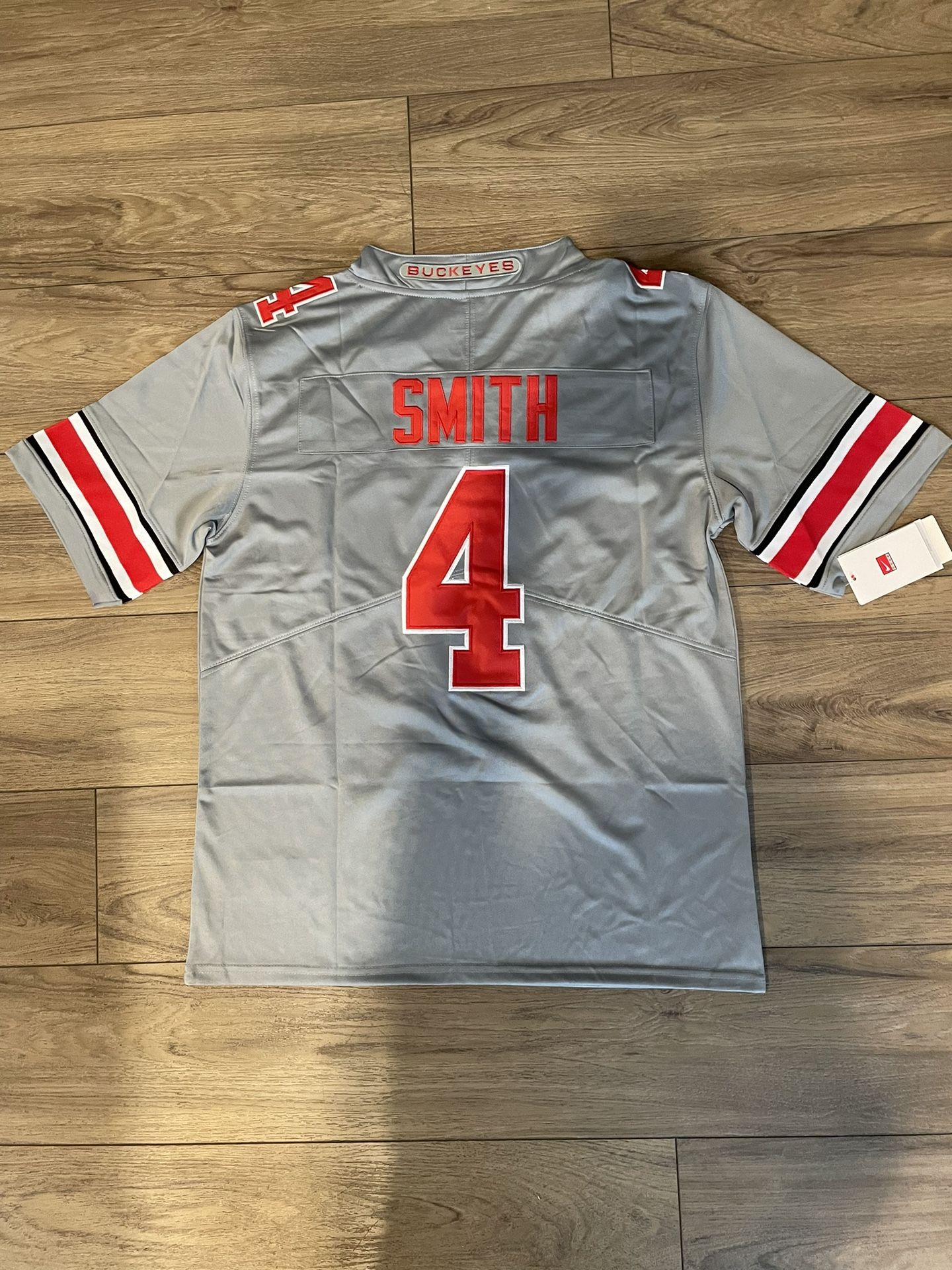 Ohio State OSU Buckeyes #4 Jeremiah Smith Gray stitched Jersey s