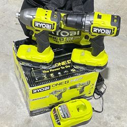 Seller Gift Center RYOBI ONE+ HP 18V Brushless Cordless 1/2 in. Drill/Driver and Impact Driver Kit w/(2) 2.0 Ah Batteries, Charger, and Bag