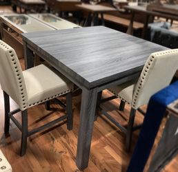 5 PC grey counter height dining set | Grey dining set
