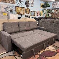 🥳Flash Deal🥳 Brand New 2pc Pull-up Sectional Couch With Storage Chaise $599, Finance Available, Delivery Available 