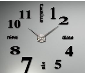 Modern 3D Frameless Large 3D DIY Wall Clock Watches Hours DIY Decorations Home for Living Room Bedroom