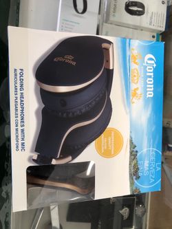 Corona folding headphones with mic opened box