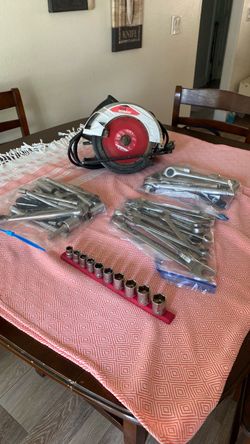 Mixed Tool Lot with Circular Saw and Sockets