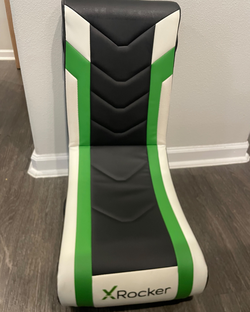 X Rocker Floor Gaming Chair – Black Green White