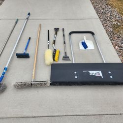 cleaning tools
snow pusher
broom
brushes
telescopic pole 12'
extension rod
etc.
all for $20