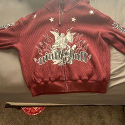 Red Ninth Hall Size Small Mens Zip Up Hoodie
