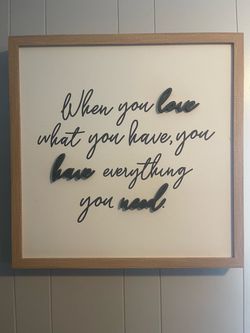 Framed Inspirational Quote Wall Sign