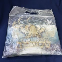 Talitnia Tallit Prayer Shawl White Gold Made Israel w/ Original Bag