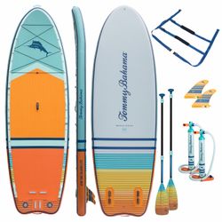 New 15' Isle Tommy Bahama Megalodon 3 Inflatable  SUB-Kayak Paddle Board - Sunset