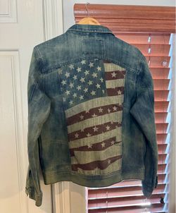 Denim Jacket with US flag by Ring of Fire M to L