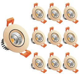 10 Pack 2inch LED Dimmable Downlight, 3W COB Recessed Ceiling Light, Natural White 
