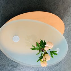 Beautiful Stylish Oval Coffee Table. Heavy Duty, adjustable, Wood And Glass