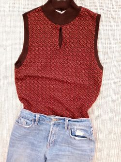 Knitted copper tone high neck