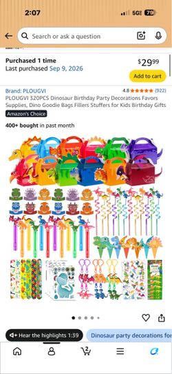 Dinosaur Birthday Party Decorations Favors