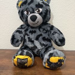 Build A Bear Batman 80 Years Gray Black Bat Symbol 16” Plush Teddy 
