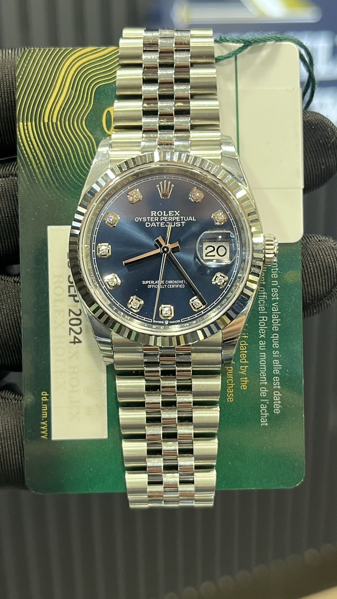 Rolex Datejust Blue Diamond Dial on Jubilee Band
